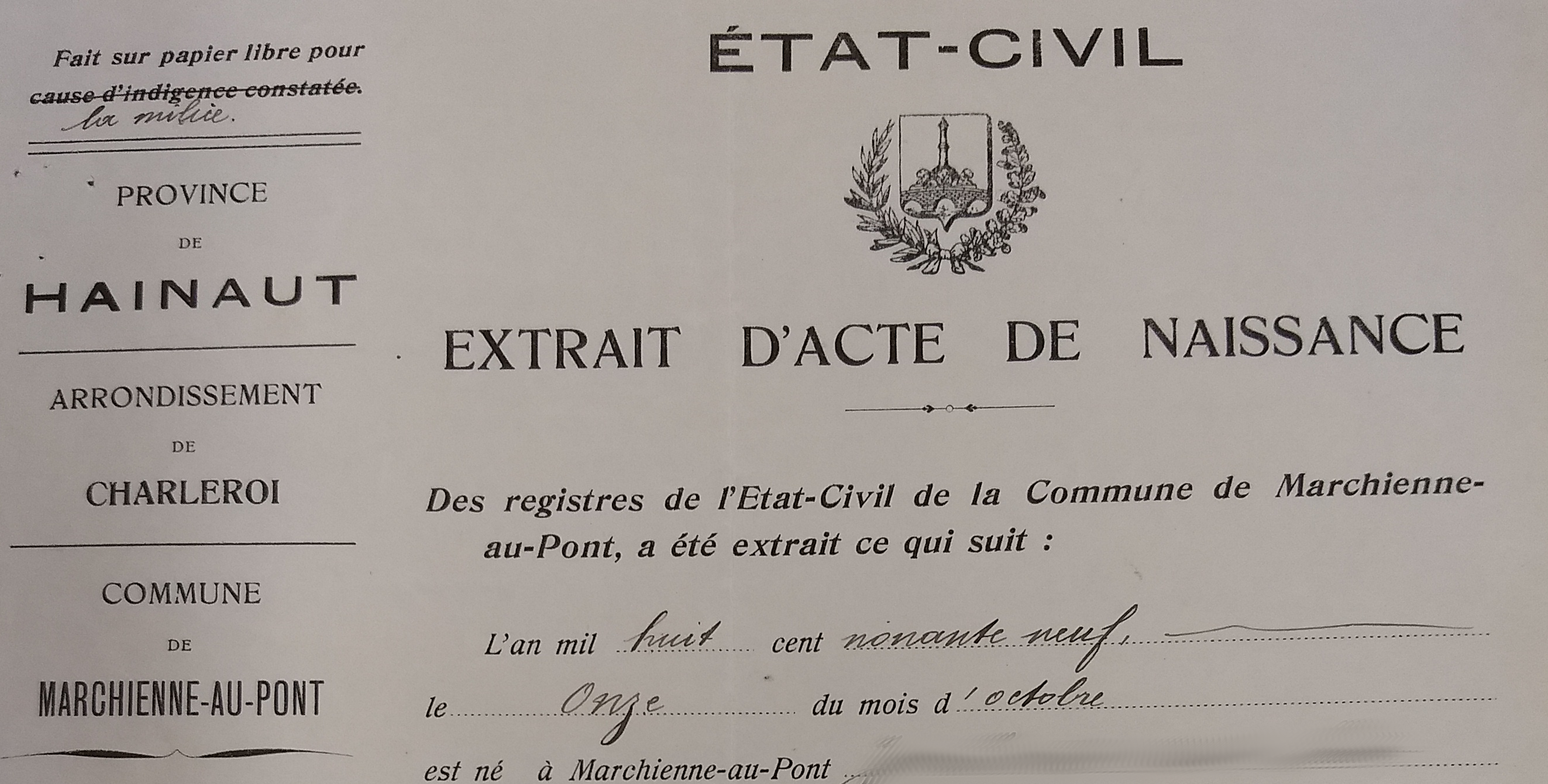 La modernisation de l’état civil en Belgique